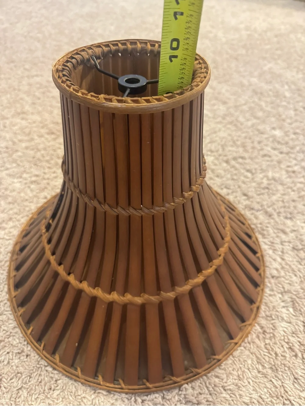 Vintage MCM Woven Bamboo Lamp Shade